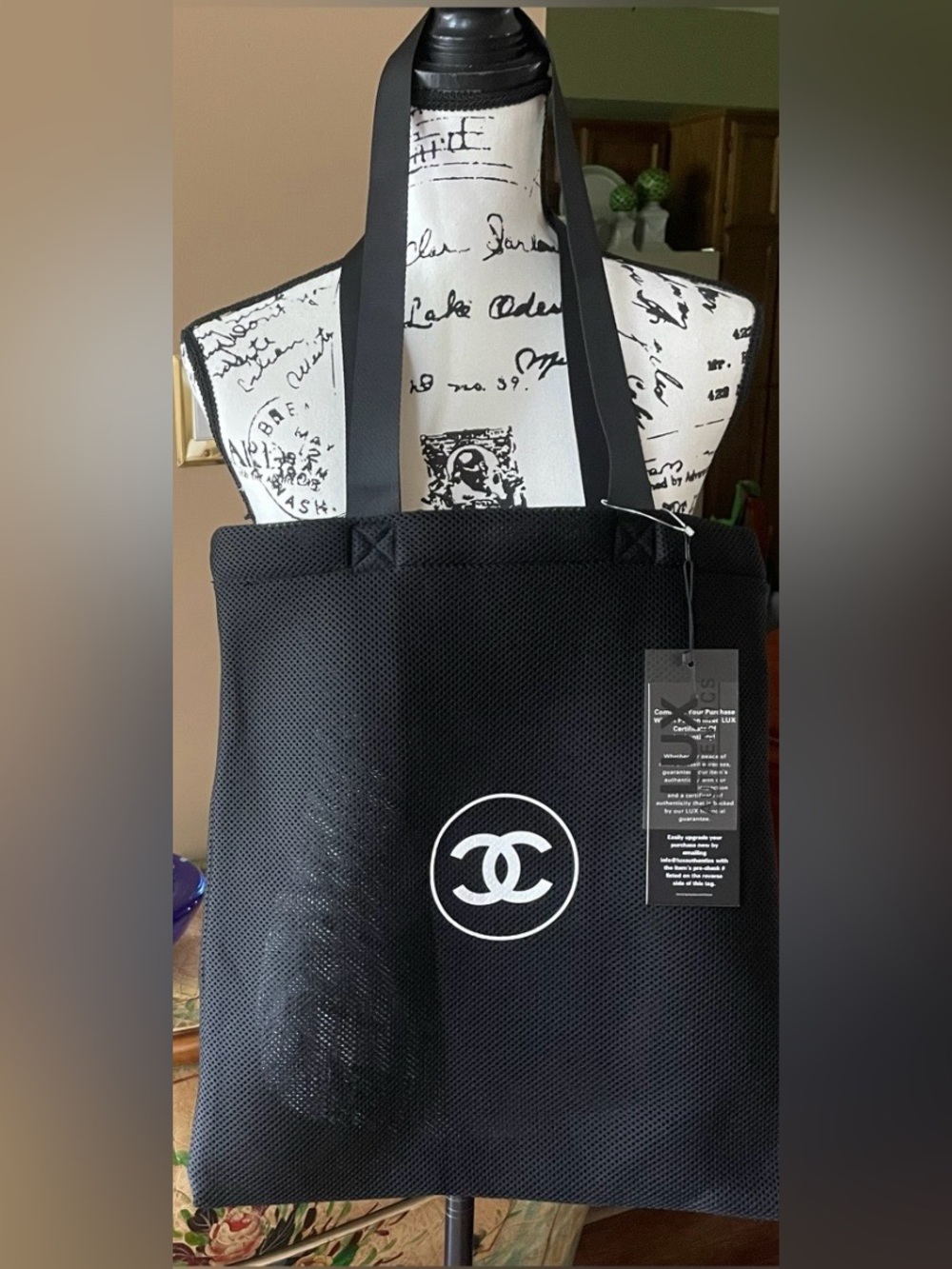 Black Mesh Tote Bag